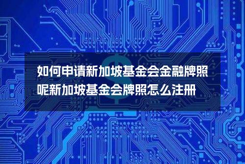 如何申请新加坡基金会金融牌照呢？(新加坡基金会牌照怎么注册)